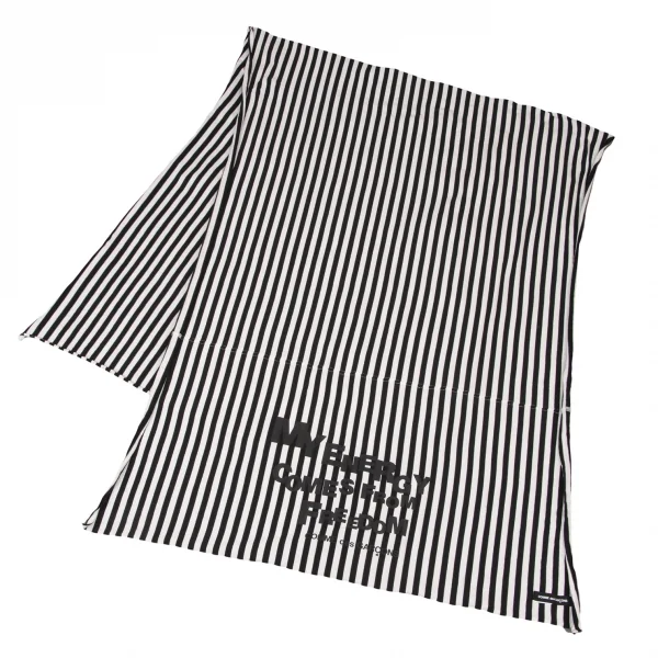 COMME des GARCONS Message Printed Stripe Stole Black,White  K-138782_001