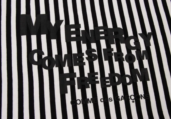 コムデギャルソンCOMME des GARCONS メッセージプリントストライプ大判