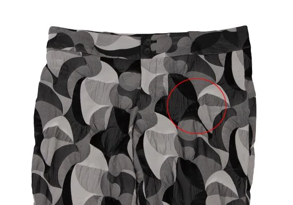 ISSEY MIYAKE MEN イッセイミヤケ　ハーフパンツ　総柄　デザイン◎ イッセイミヤケISSEY MIYAKE 幾何学柄切替デザインパンツ 黒