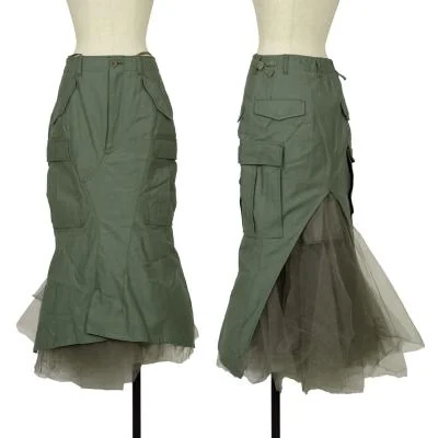 JUNYA WATANABE COMME des GARCONS Tulle Layered Military Skirt
