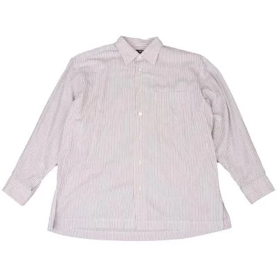 ISSEY MIYAKE WHITE LABEL Wrinkled Striped Shirt