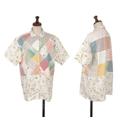PINK HOUSE Floral Printed Patchwork Short Sleeve Shirt