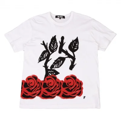 BLACK COMME des GARCONS Rose Printed T-shirt