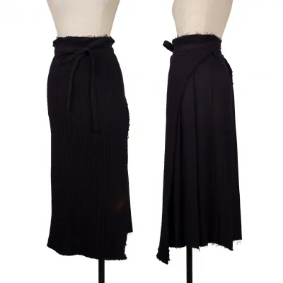 COMME des GARCONS Knit Switching Pleated Wrap Skirt