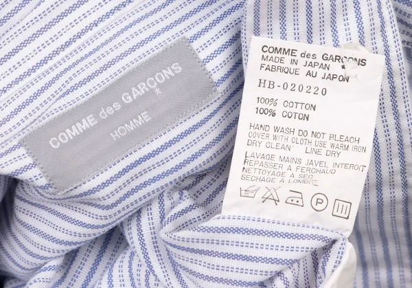 コムデギャルソン オムCOMME des GARCONS HOMME 袖切替ストライプシャツ 水色黄黒M位 K-139037_015