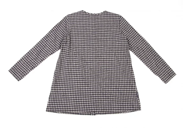 Mademoiselle NON NON Checker Collarless Blouse K-139126_010
