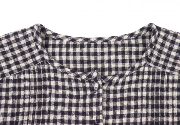 Mademoiselle NON NON Checker Collarless Blouse K-139126_005