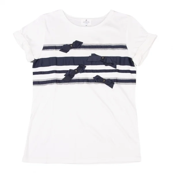 LANVIN en Bleu Ribbon Taped T Shirt White 38 K-139144_001