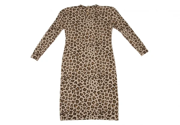 yoshie inaba Wool Cashmere Leopard Knit Dress K-139166_011