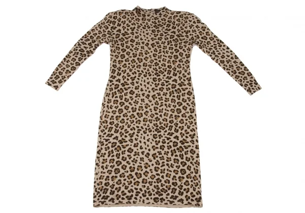 yoshie inaba Wool Cashmere Leopard Knit Dress K-139166_002