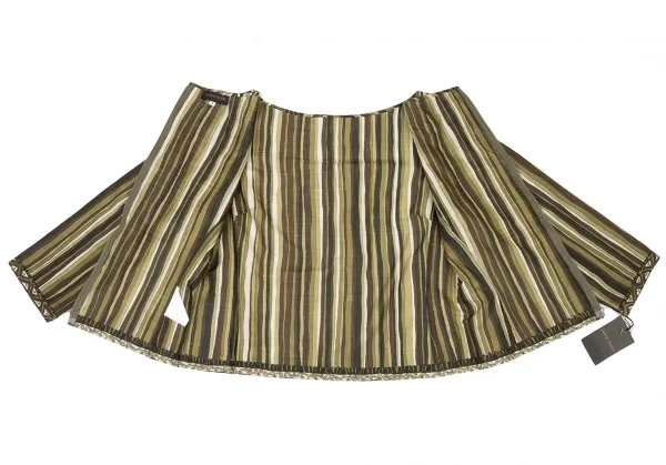 YOSHIE INABA Striped Back Zip Blouse K-139179_010