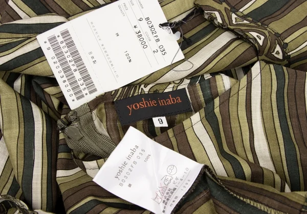 YOSHIE INABA Striped Back Zip Blouse K-139179_012