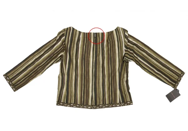 YOSHIE INABA Striped Back Zip Blouse K-139179_008
