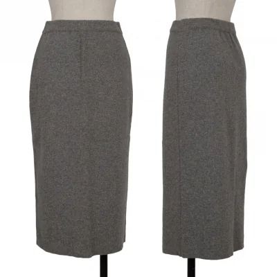 YOSHIE INABA Cashmere Blended Wool Rib Knit Skirt