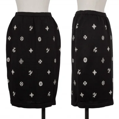 YOSHIE INABA Silk Wool Knit Skirt