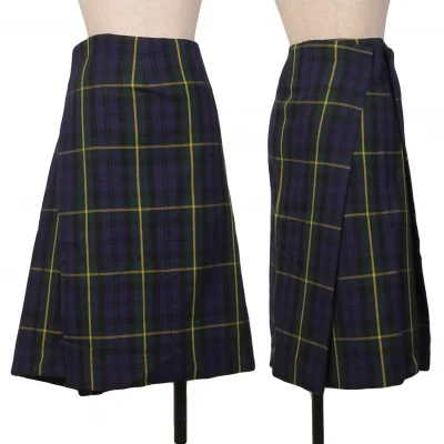 zucca Checker Half Wrap Design Skirt