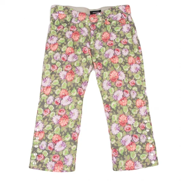 zucca Floral Printed Hem Buttons Cropped Pants Multi-Color M K-139203_001