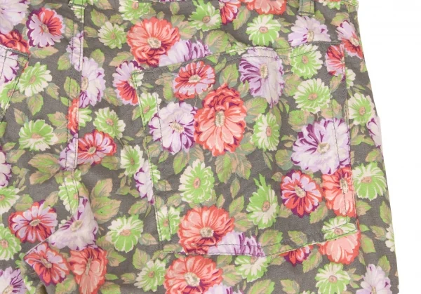 zucca Floral Printed Hem Buttons Cropped Pants K-139203_013