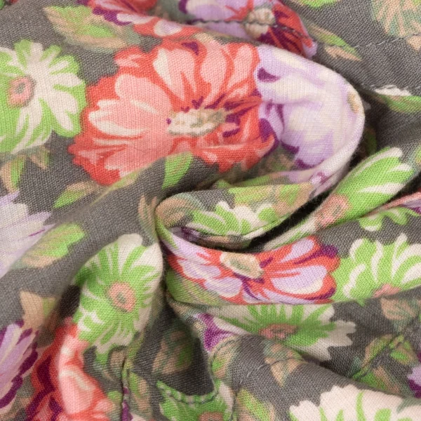 zucca Floral Printed Hem Buttons Cropped Pants K-139203_015