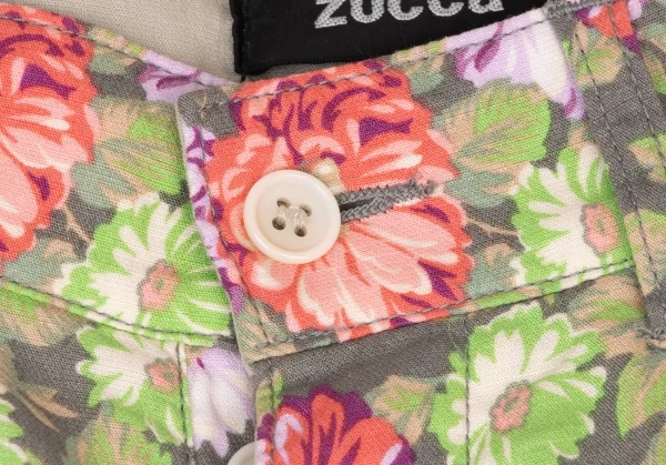 zucca Floral Printed Hem Buttons Cropped Pants K-139203_004