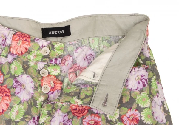 zucca Floral Printed Hem Buttons Cropped Pants K-139203_005