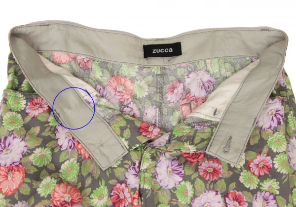 zucca Floral Printed Hem Buttons Cropped Pants K-139203_006