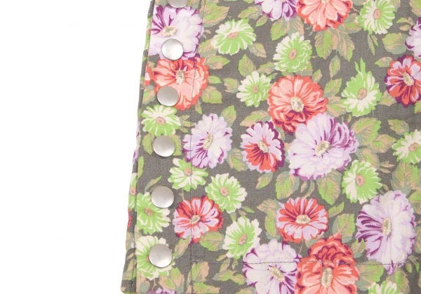 zucca Floral Printed Hem Buttons Cropped Pants K-139203_009