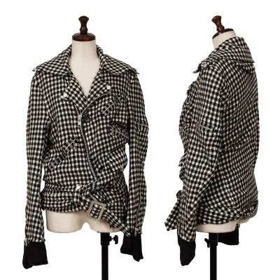 JUNYA WATANABE Wool Checker Fulling Motorcycle Jacket