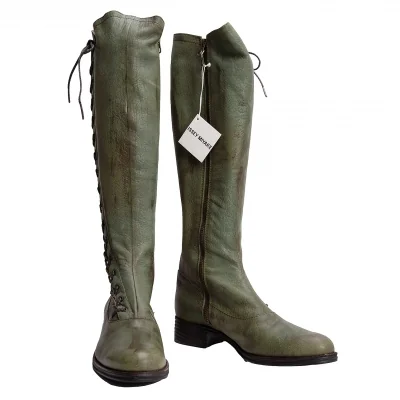 ISSEY MIYAKE Dusty Lace Up Long Boots