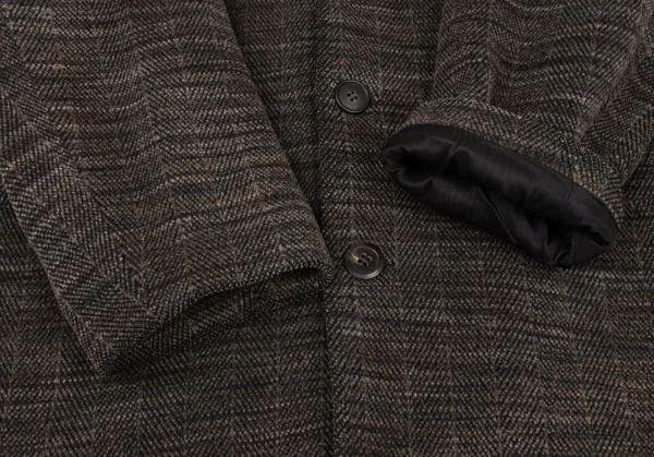 アーペーセーA.P.C. マルチ柄織りウールコート 茶グレー黒S K-139223_007
