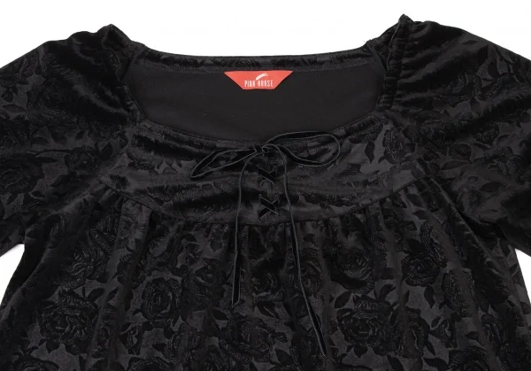 PINK HOUSE Floral Flocky Velor Blouse K-139248_003