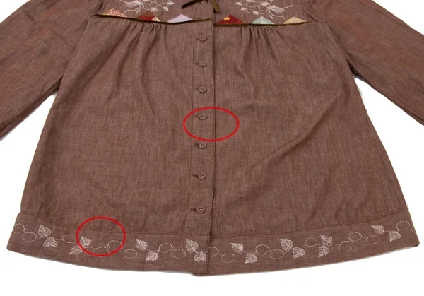 PINK HOUSE Velor Taping Embroidery Blouse K-139249_010