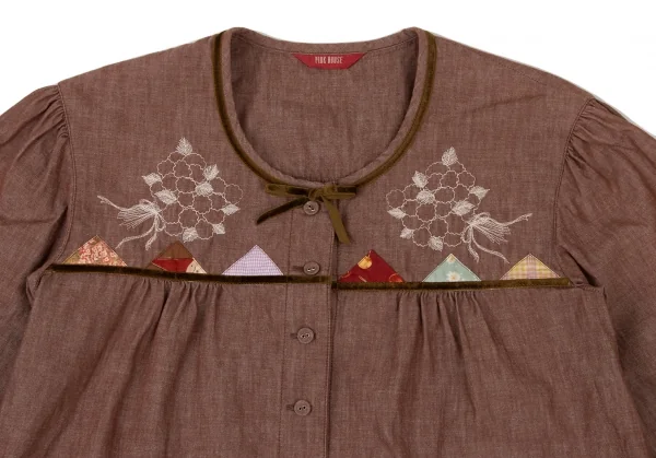 PINK HOUSE Velor Taping Embroidery Blouse K-139249_003