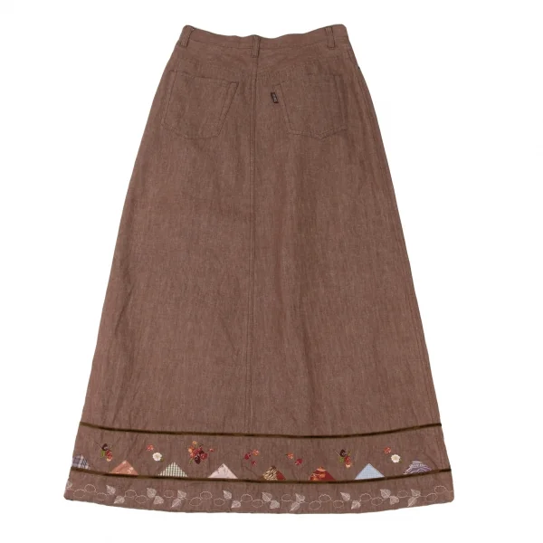 PINK HOUSE Velor Taping Embroidery Skirt K-139250_014