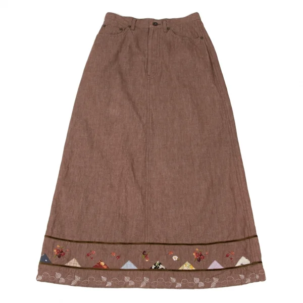 PINK HOUSE Velor Taping Embroidery Skirt K-139250_002