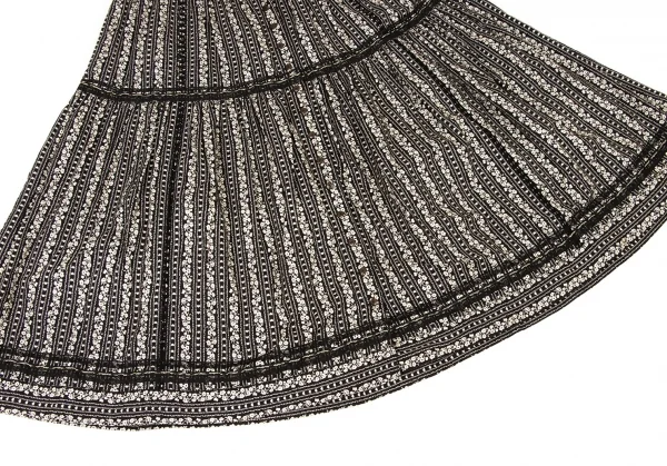 PINK HOUSE Floral Striped Print Lace Taping Skirt K-139257_010