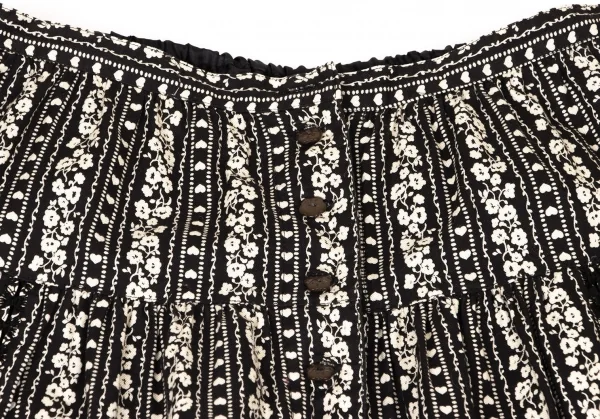 PINK HOUSE Floral Striped Print Lace Taping Skirt K-139257_004