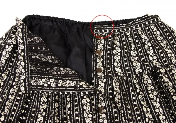 PINK HOUSE Floral Striped Print Lace Taping Skirt K-139257_006