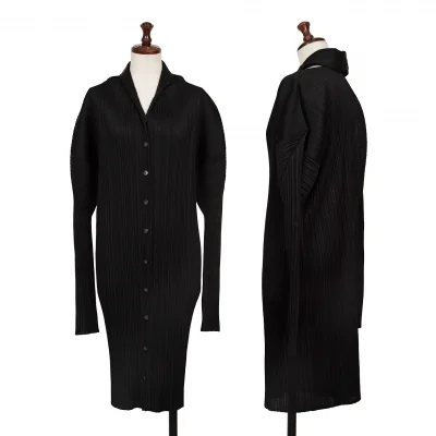 PLEATS PLEASE Neck Design Long Cardigan
