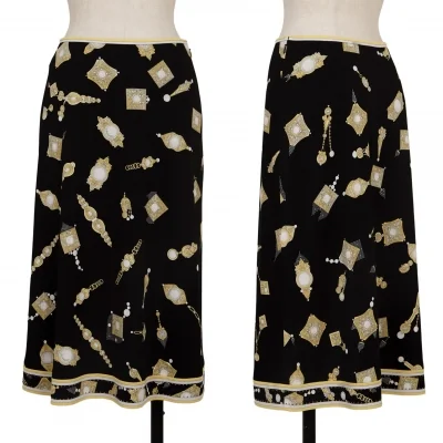LEONARD Jewelry Printed A Line Skirt