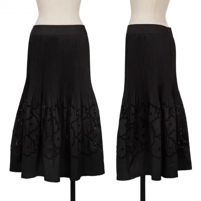 HIROKO KOSHINO PREMIER Pleated Hem Lace Skirt
