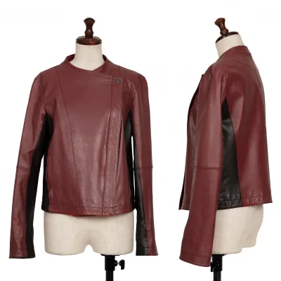 HIROKO KOSHINO Bi-Color Lamb Leather Jacket