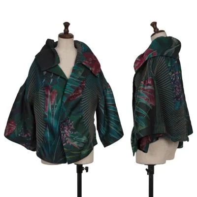 ISSEY MIYAKE 3D Steam Stretch Pleats Switching Jacquard Jacket