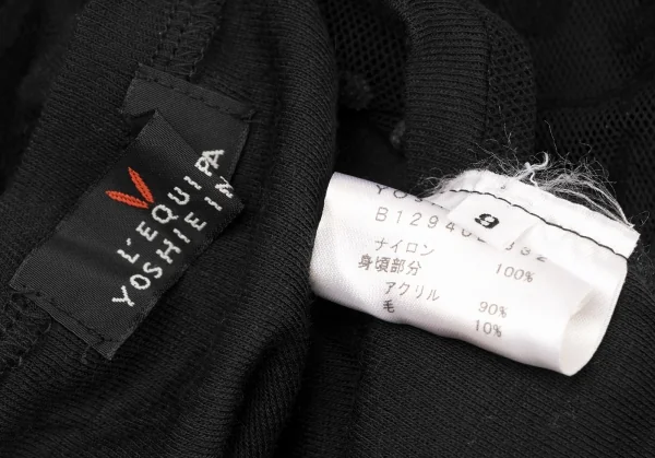 レキップ ヨシエイナバL'EQUIPE YOSHIE INABA 袖フラワーメッシュ切替ニット 黒9 K-139328_012