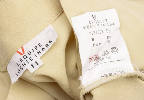 レキップ ヨシエイナバL'EQUIPE YOSHIE INABA シルクストレッチチャイナシャツ ベージュ11 K-139334_020
