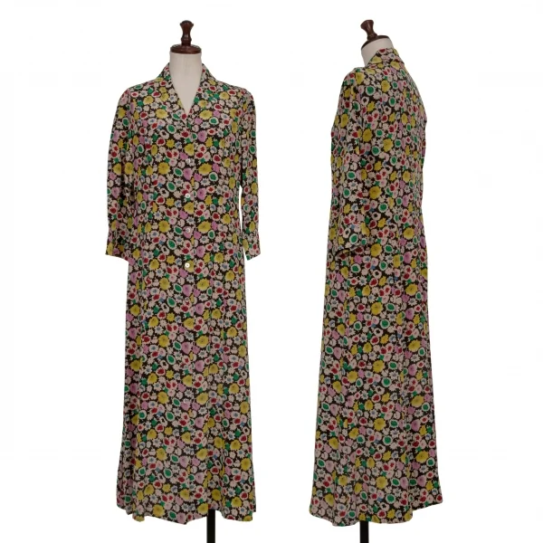 YOSHIE INABA L'EQUIPE Silk Multi Flower Shirt Dress Beige,Multi-Color XS-S K-139337_001