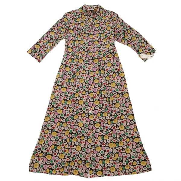 YOSHIE INABA L'EQUIPE Silk Multi Flower Shirt Dress K-139337_002