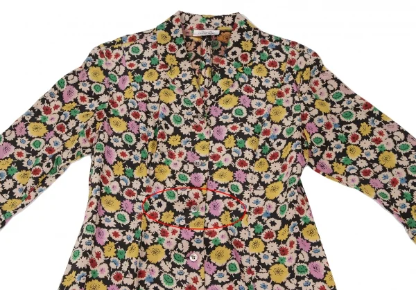 YOSHIE INABA L'EQUIPE Silk Multi Flower Shirt Dress K-139337_003