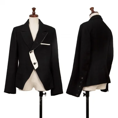 Y's red label Linen Blend Bicolor Lapel Jacket
