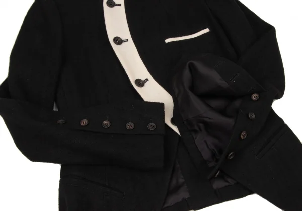 Y's red label Linen Blend Bicolor Lapel Jacket K-139363_007